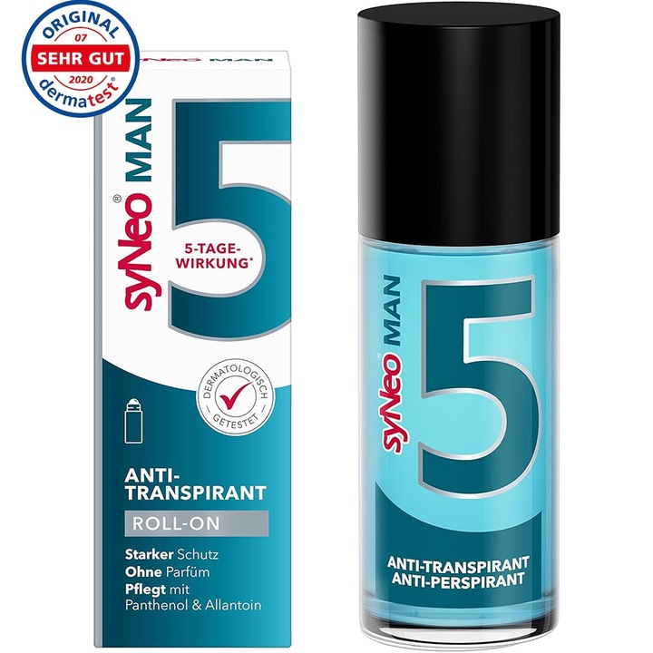 Antiperspirant syNeo 5 Man Roll-On – Cu Pantenol si Alantoina, 50 ml