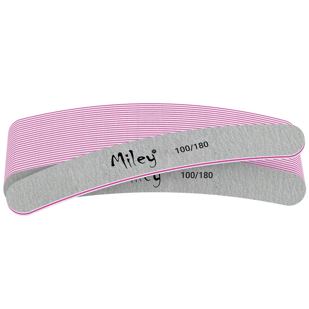 Set pile unghii Miley, banana, gri, granulatie 100/180, 25 buc