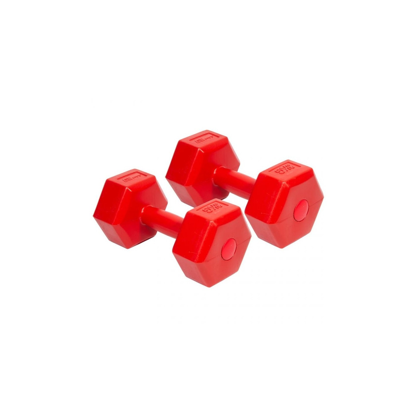 Set 2 gantere compozit, EB Fit, 2 x 3 Kg, rosu