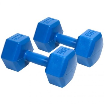 Set 2 gantere compozit, EB Fit, 2 x 4 Kg, albastru Set 2 gantere compozit, EB Fit, 2 x 4 Kg, albastru