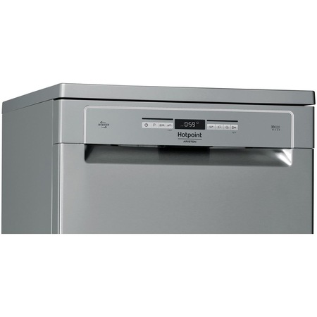 Masina de spalat vase Hotpoint HFO3T241WFGX, 14 seturi, 10 programe, Clasa C, Motor Inverter, Zone Wash 3D, Sistem ActiveDry, 60 cm, Inox