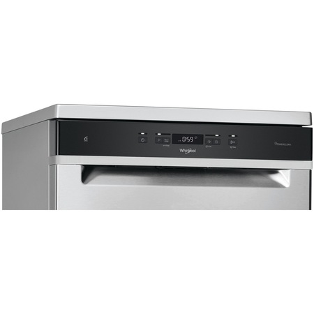 Masina de spalat vase Whirlpool WFC3C42PX, 14 seturi, 8 programe, Clasa C, PowerClean Pro, Tehnologia al 6-lea Simt, Motor Inverter, Sistem Natural Dry, 60 cm, Inox