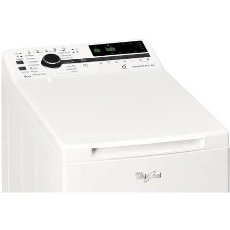 Masina de spalat rufe cu incarcare verticala Whirlpool TDLRB6241BSEU/N, 6 kg, 1200 rpm, Clasa A+++, Tehnologia al-6lea Simt, Motor Inverter, Display digital, Alb