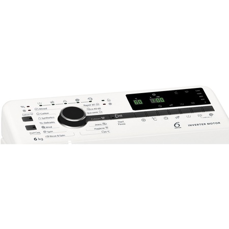 Masina de spalat rufe cu incarcare verticala Whirlpool TDLRB6241BSEU/N, 6 kg, 1200 rpm, Clasa A+++, Tehnologia al-6lea Simt, Motor Inverter, Display digital, Alb