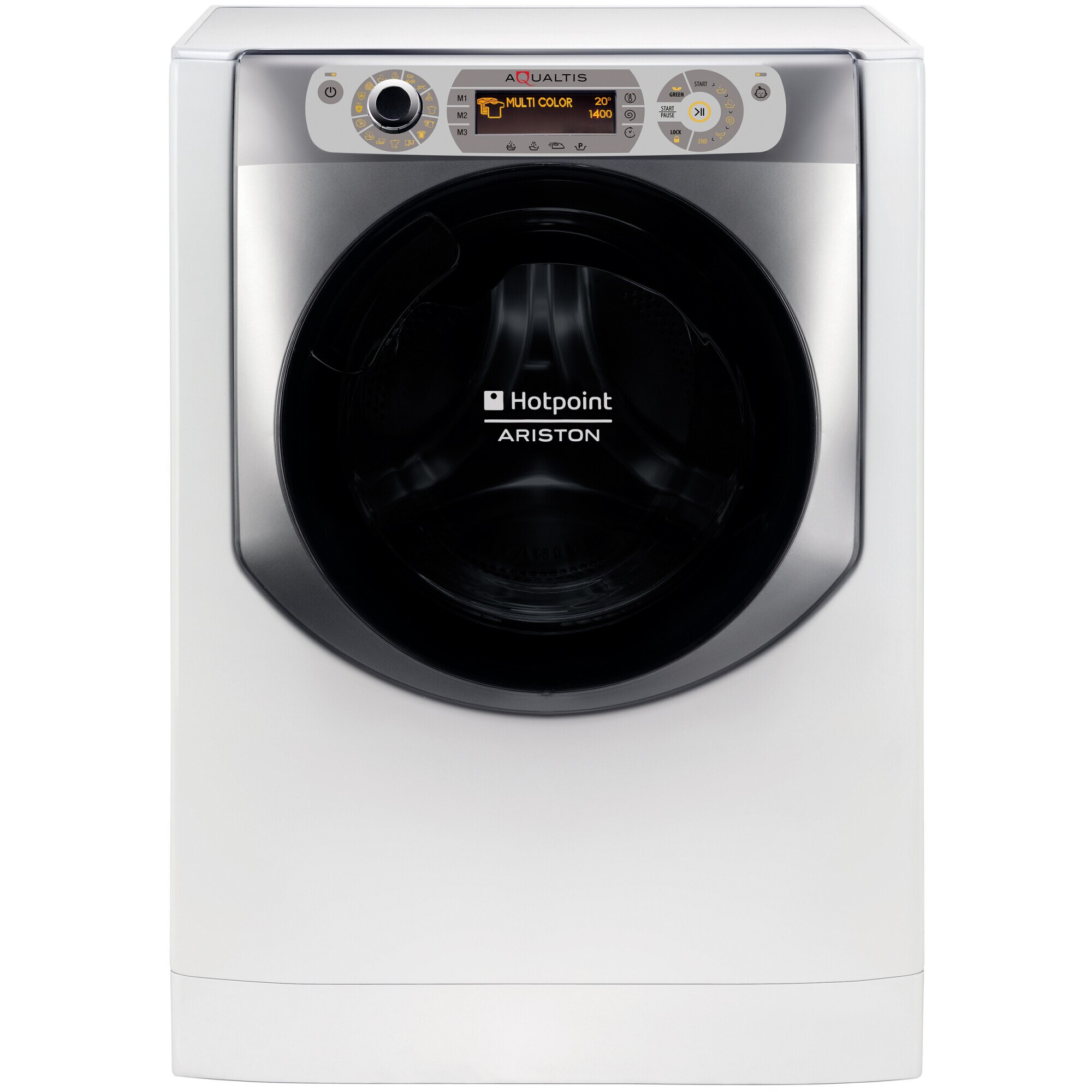Masina de spalat rufe Hotpoint AQ116D68SDEN, 11 kg, 1600 rpm, Clasa C, Recunoastere grad murdarie, Display LCD, Alb