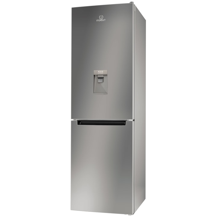 Indesit LI8S1ESAQUA Kombinált hűtőszekrény, 334 l, M:189 cm, Fast cooling, Less frost, Fresh box, Vízadagoló, F energiaosztály, Ezüst