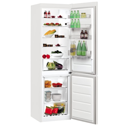 Хладилник с фризер Indesit LI9S1EW, 372 л, Клас F, Fast cooling, Less Frost, H 201 см, Бял