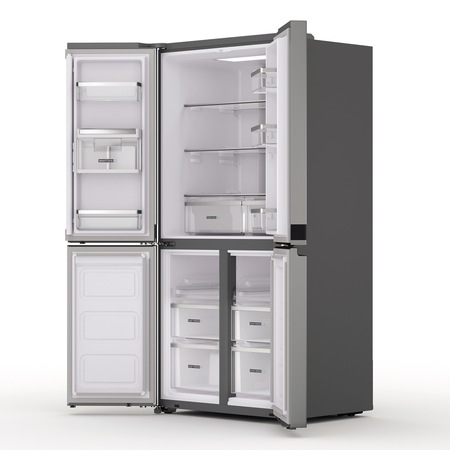 Side by Side Whirlpool WQ9U2L, 591 l, Clasa A++, Total No Frost, 6th Sense Fresh Lock, FlexiFreeze, Fast cooling, Fast freezing, H 187.4 cm, Inox
