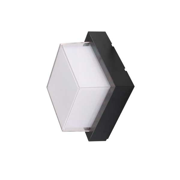 Aplica de perete, Optonica, 15W(100W), 160x160x100 mm, Lumina Calda, Negru, Patrat