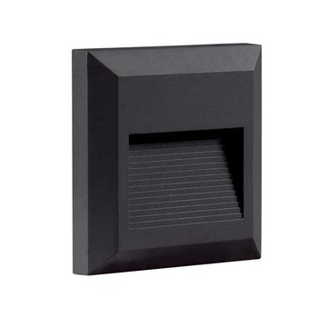 Aplica pentru scara cu trepte de lumina, Optonica, 2W, Lumina Calda, Negru, Patrat Aplica pentru scara cu trepte de lumina, Optonica, 2W, Lumina Calda, Negru, Patrat