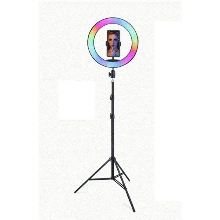 LED ринг лампа с трипод , 210см, RGB, Диаметър 260мм., TikTok