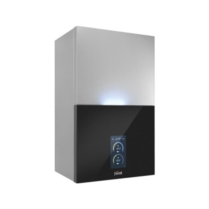 Centrala in condensatie Ferroli Bluehelix Maxima 28C, kit evacuare si Ferroli FER 309WIFI incluse