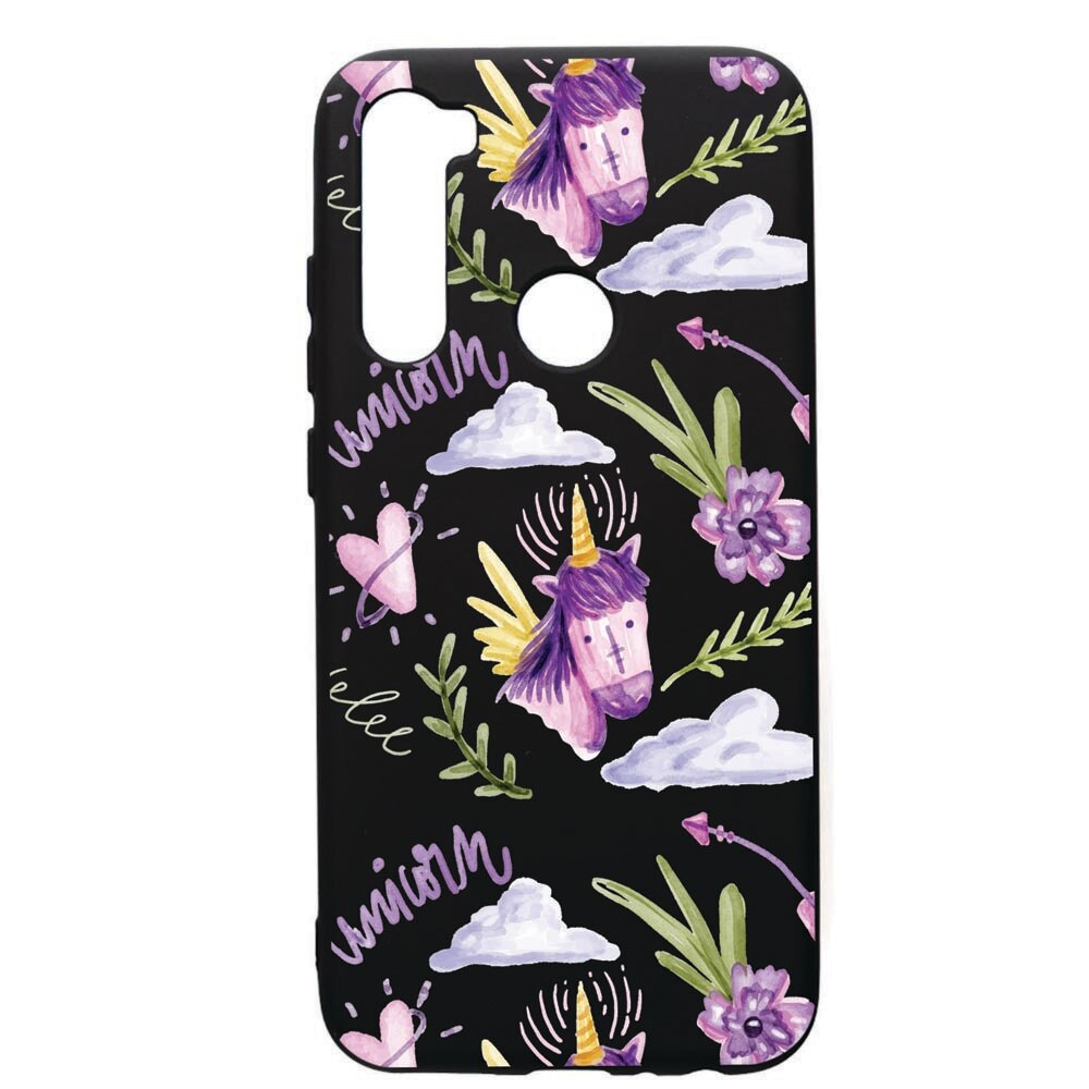 Husa de protectie Xiaomi Redmi Note 8, Unicorn Pattern, silicon, cu interiorul din material textil, protectie camera, PB89