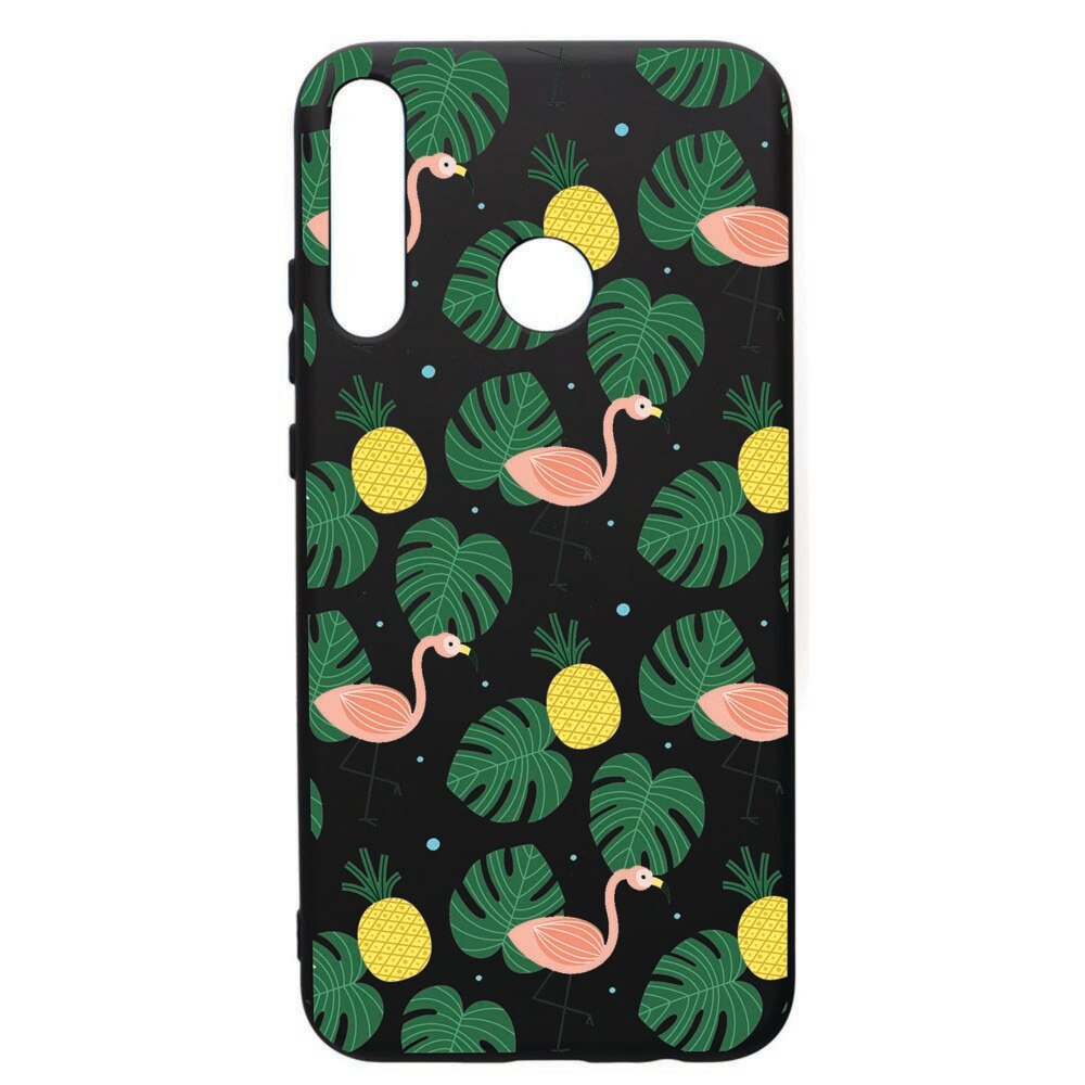 Husa de protectie Huawei P40 Lite E / Y7p, Tropical, silicon, cu interiorul din material textil, protectie camera, PB93
