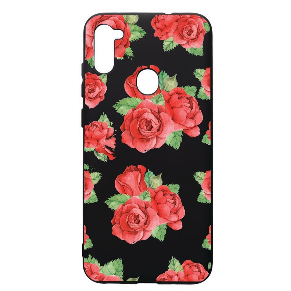 Husa de protectie Samsung Galaxy A11, Rose, silicon, cu interiorul din material textil, protectie camera, PB97