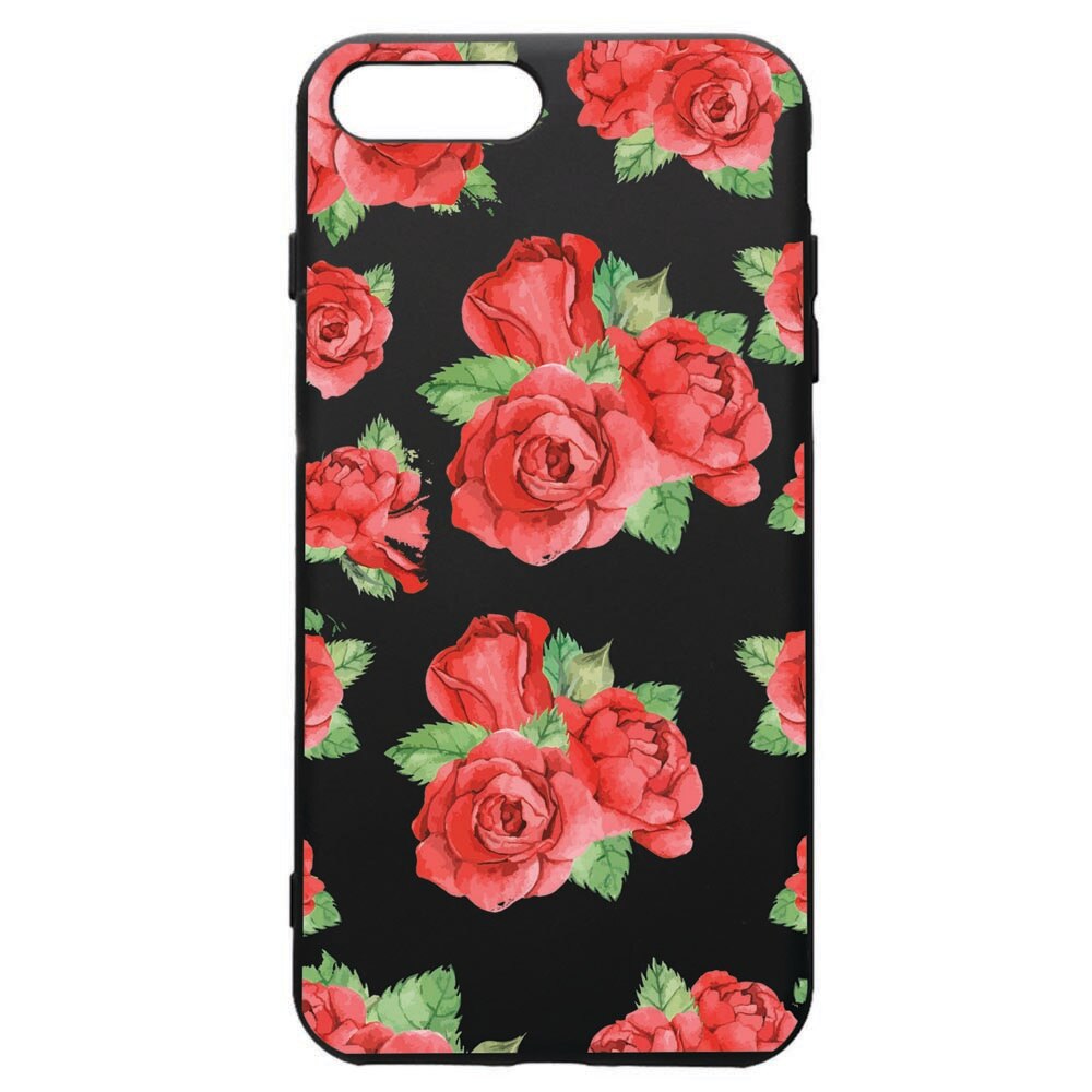 Husa de protectie Apple iPhone 8 Plus / iPhone 7 Plus, Rose, silicon, cu interiorul din material textil, protectie camera, PB97