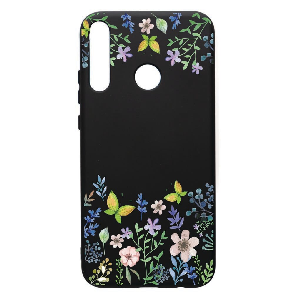 Husa de protectie Huawei P40 Lite E / Y7p, Butterfly-Flowers, silicon, cu interiorul din material textil, protectie camera, PB95