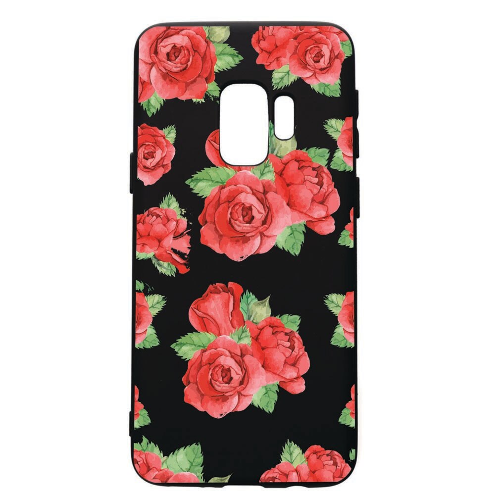 Husa de protectie Samsung Galaxy S9, Rose, silicon, cu interiorul din material textil, protectie camera, PB97