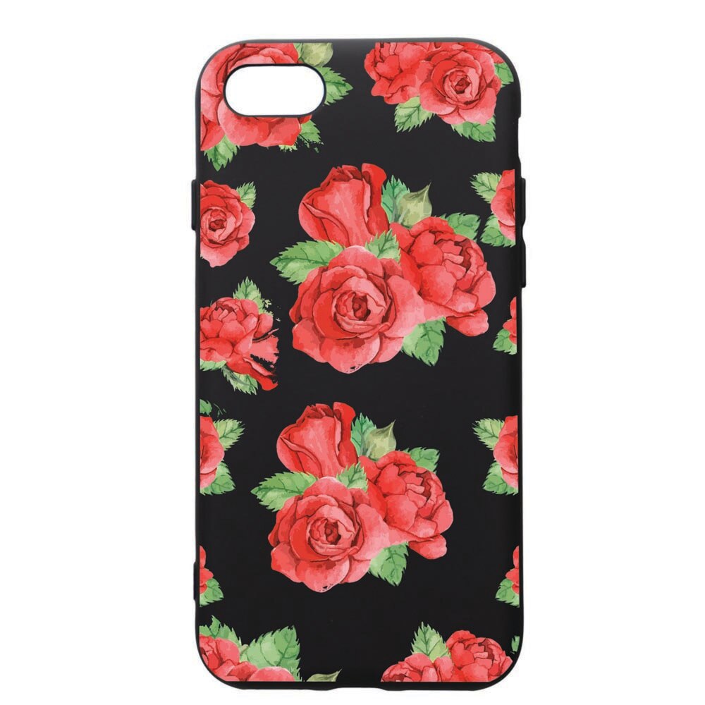 Husa de protectie Apple iPhone SE 2 / iPhone 8 / iPhone 7, Rose, silicon, cu interiorul din material textil, protectie camera, PB97
