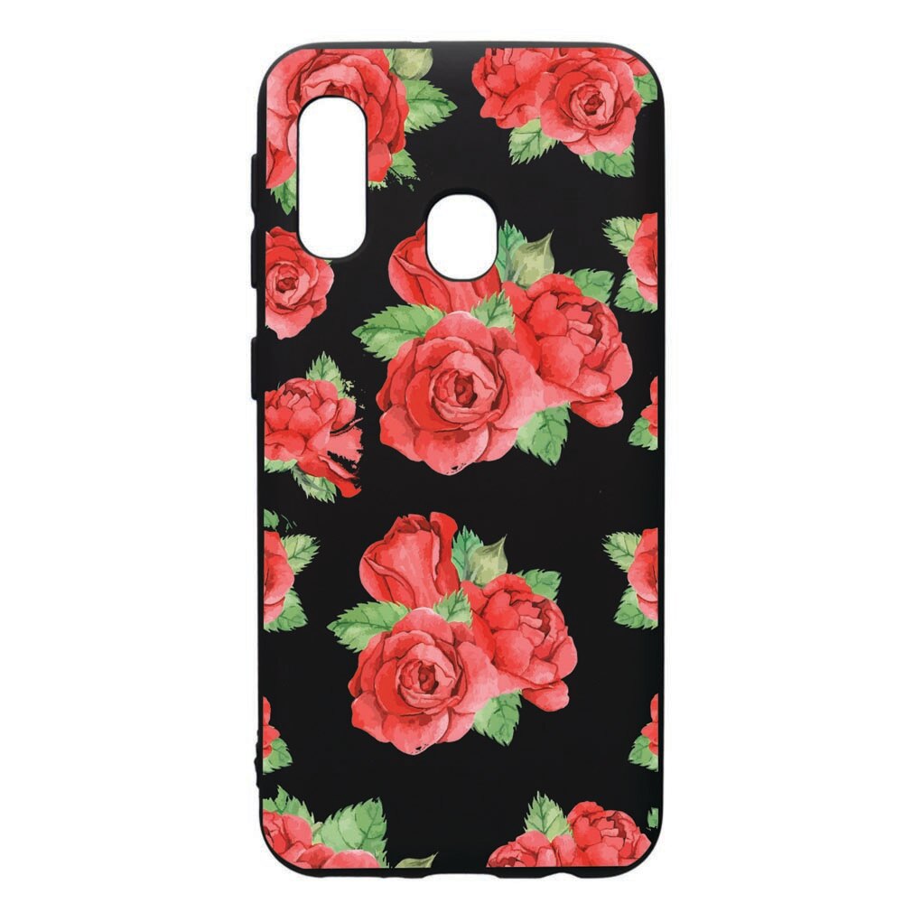 Husa de protectie Samsung Galaxy A20E, Rose, silicon, cu interiorul din material textil, protectie camera, PB97