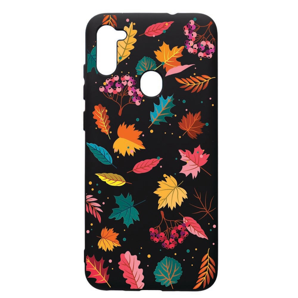 Husa de protectie Samsung Galaxy A11, Feathers, silicon, cu interiorul din material textil, protectie camera, PB99