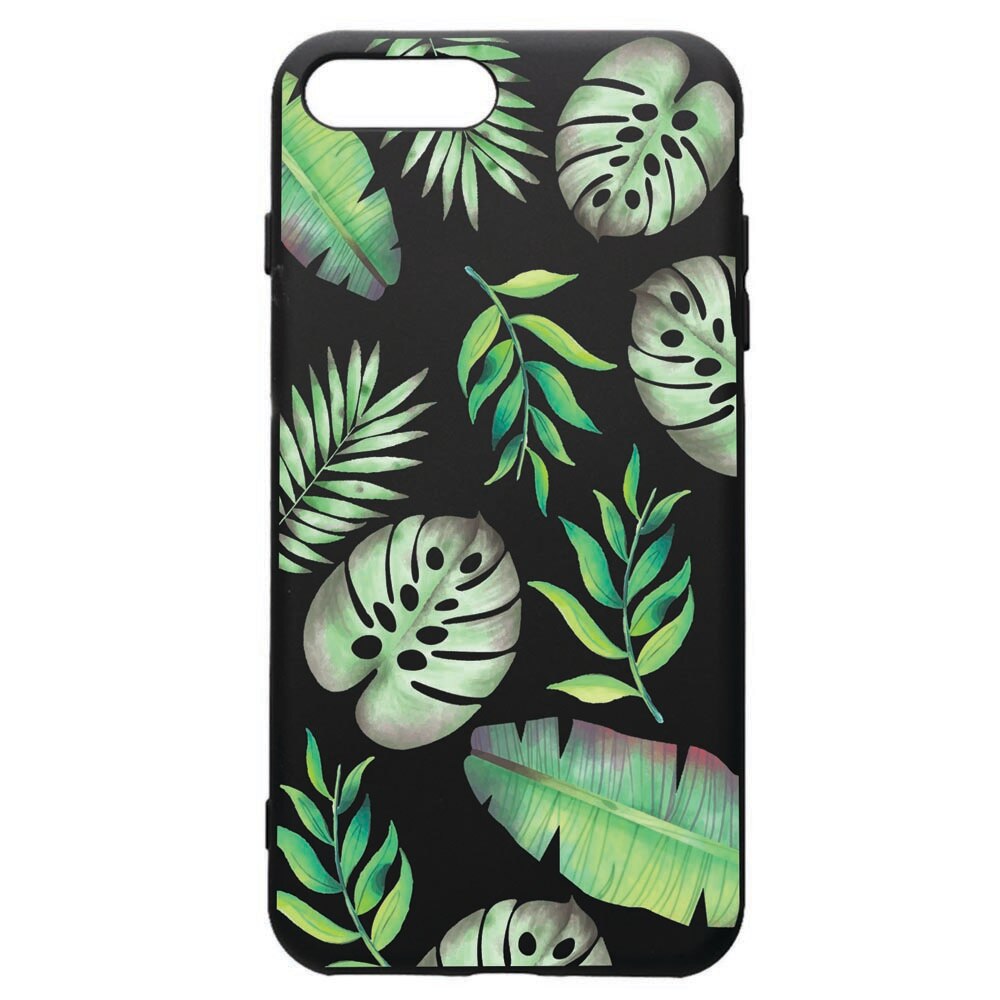 Husa de protectie Apple iPhone 8 Plus / iPhone 7 Plus, Tropical, silicon, cu interiorul din material textil, protectie camera, PB150