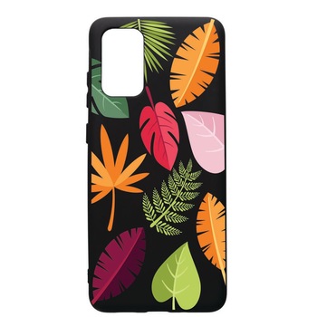 Husa de protectie Samsung Galaxy A71, Feathers, silicon, cu interiorul din material textil, protectie camera, PB151 Husa de protectie Samsung Galaxy A71, Feathers, silicon, cu interiorul din material textil, protectie camera, PB151