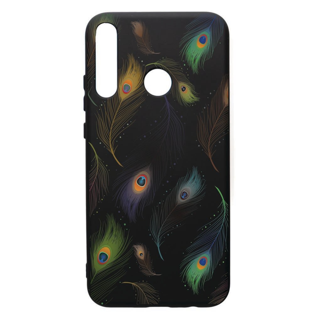 Husa de protectie Huawei P40 Lite E / Y7p, Peacock, silicon, cu interiorul din material textil, protectie camera, PB152