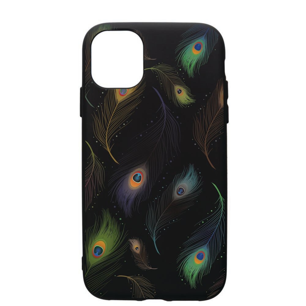 Husa de protectie Apple iPhone 11 Pro, Peacock, silicon, cu interiorul din material textil, protectie camera, PB152