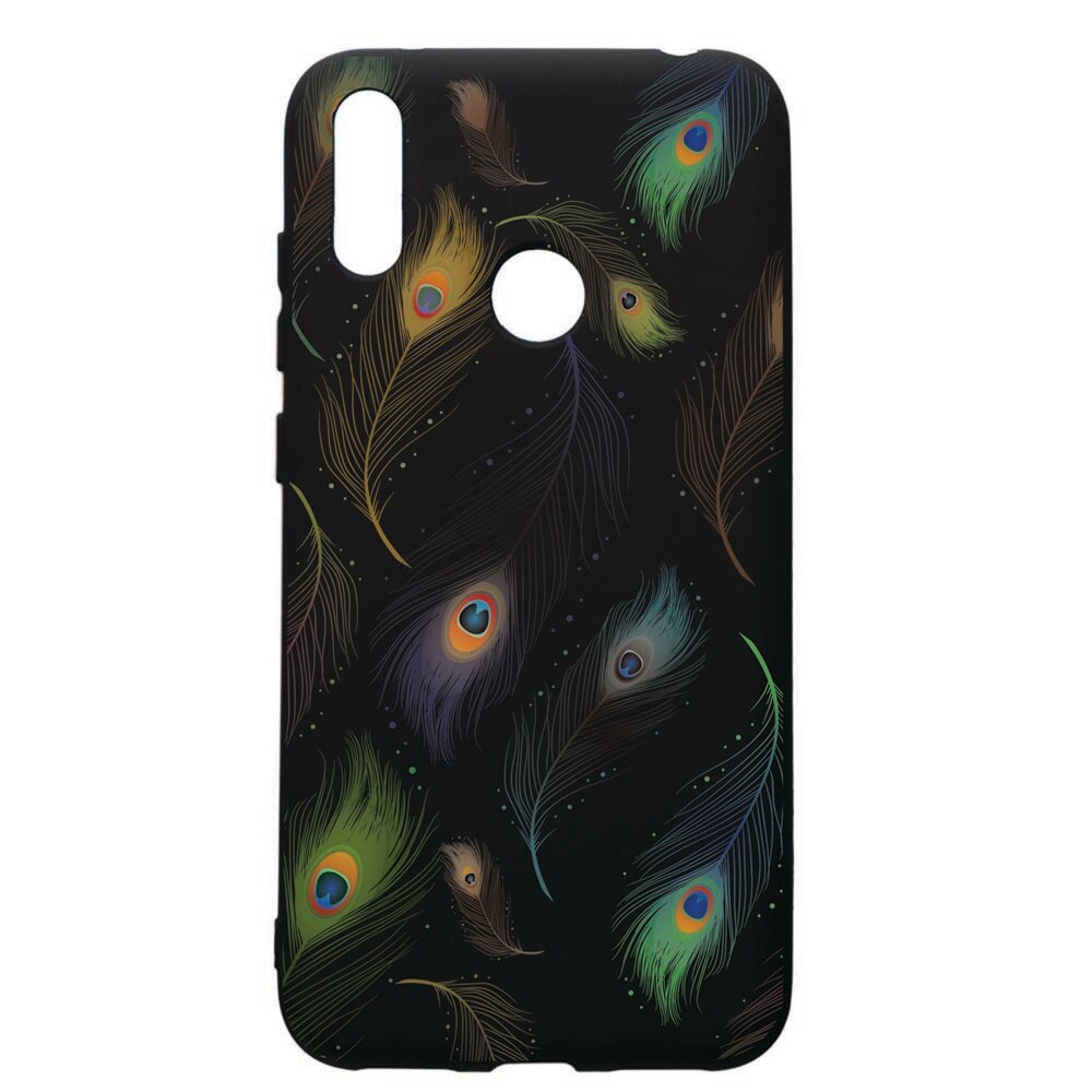 Husa de protectie Huawei Y7 2019, Peacock, silicon, cu interiorul din material textil, protectie camera, PB152