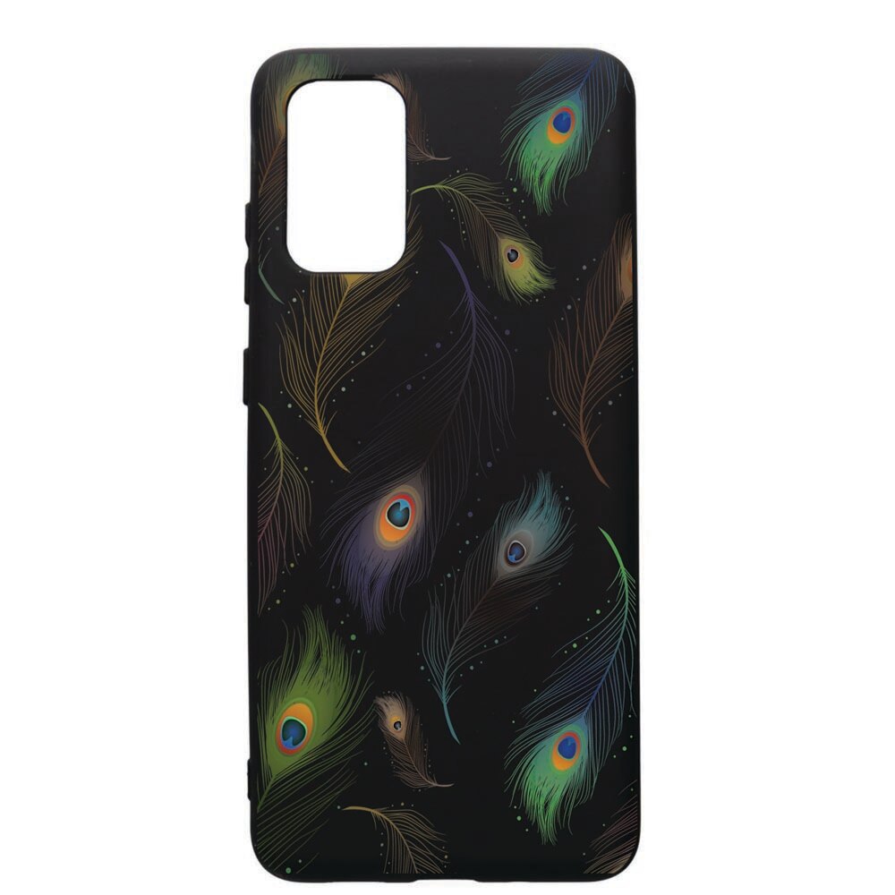 Husa de protectie Samsung Galaxy A41, Peacock, silicon, cu interiorul din material textil, protectie camera, PB152