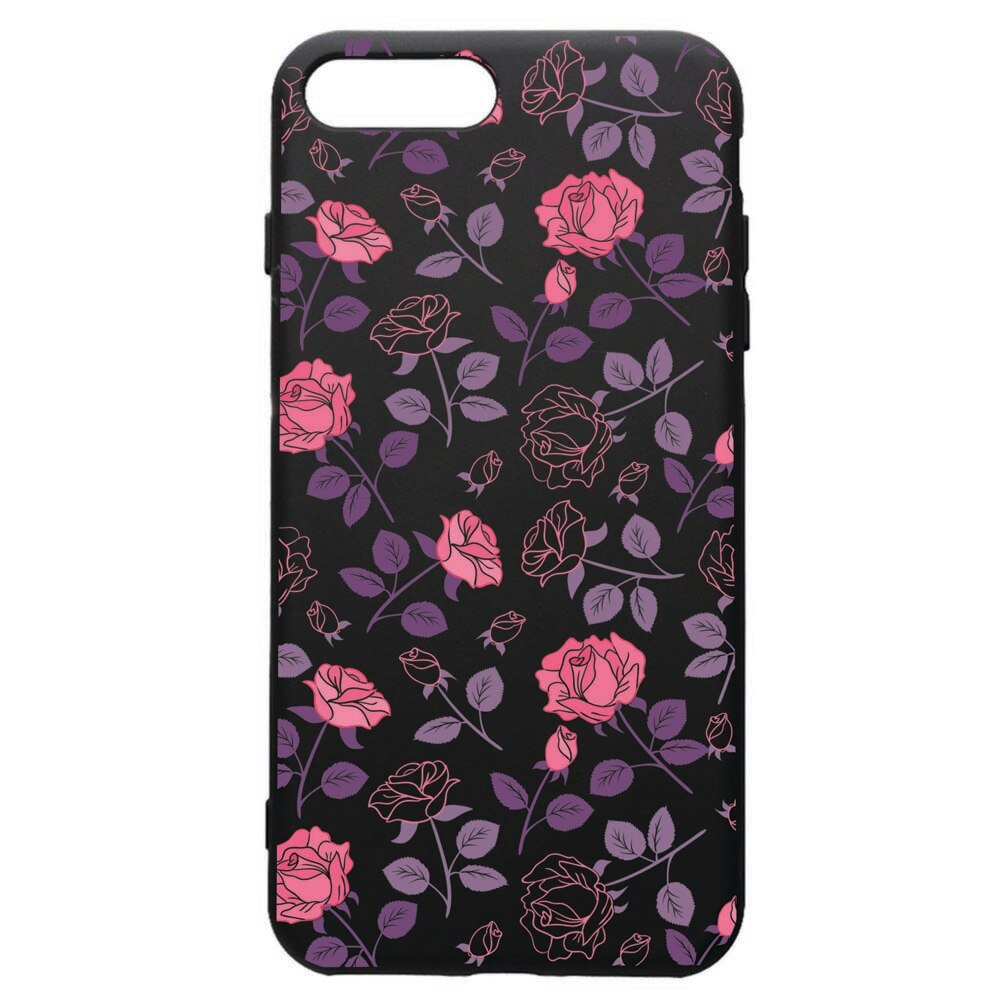 Husa de protectie Apple iPhone 8 Plus / iPhone 7 Plus, Roses, silicon, cu interiorul din material textil, protectie camera, PB168
