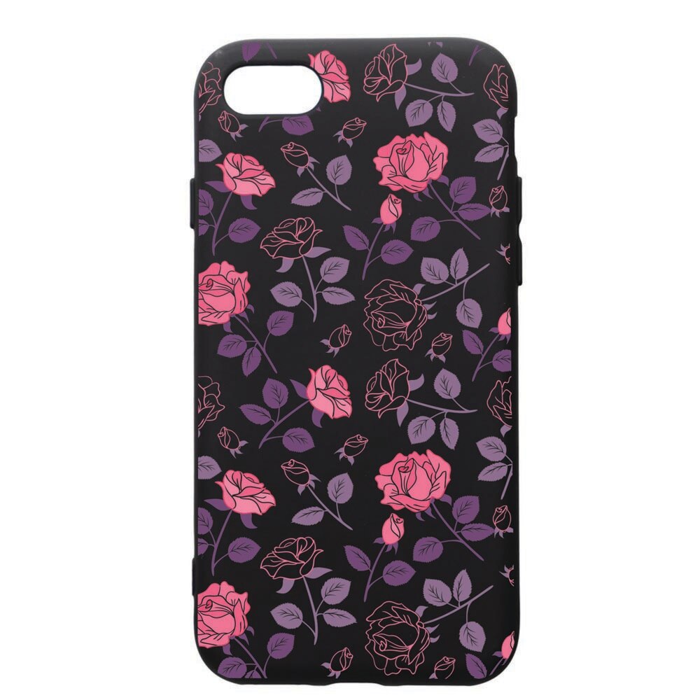 Husa de protectie Apple iPhone SE 2 / iPhone 8 / iPhone 7, Roses, silicon, cu interiorul din material textil, protectie camera, PB168