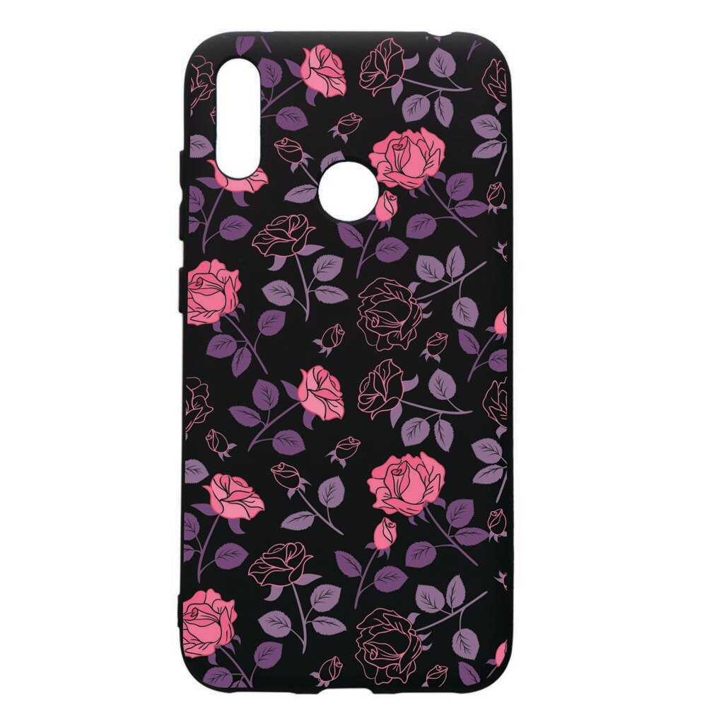 Husa de protectie Huawei Y7 2019, Roses, silicon, cu interiorul din material textil, protectie camera, PB168