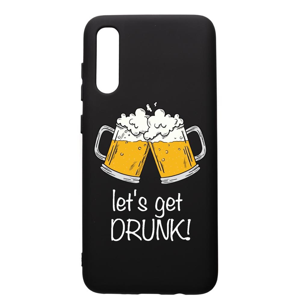 Husa de protectie Samsung Galaxy A70, Lets Get Drunk, silicon, cu interiorul din material textil, protectie camera, PB170