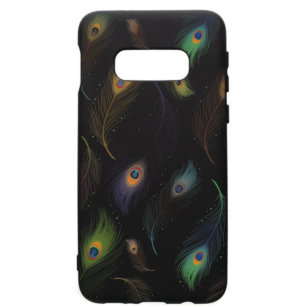 Husa de protectie Samsung Galaxy S10E, Peacock, silicon, cu interiorul din material textil, protectie camera, PB152