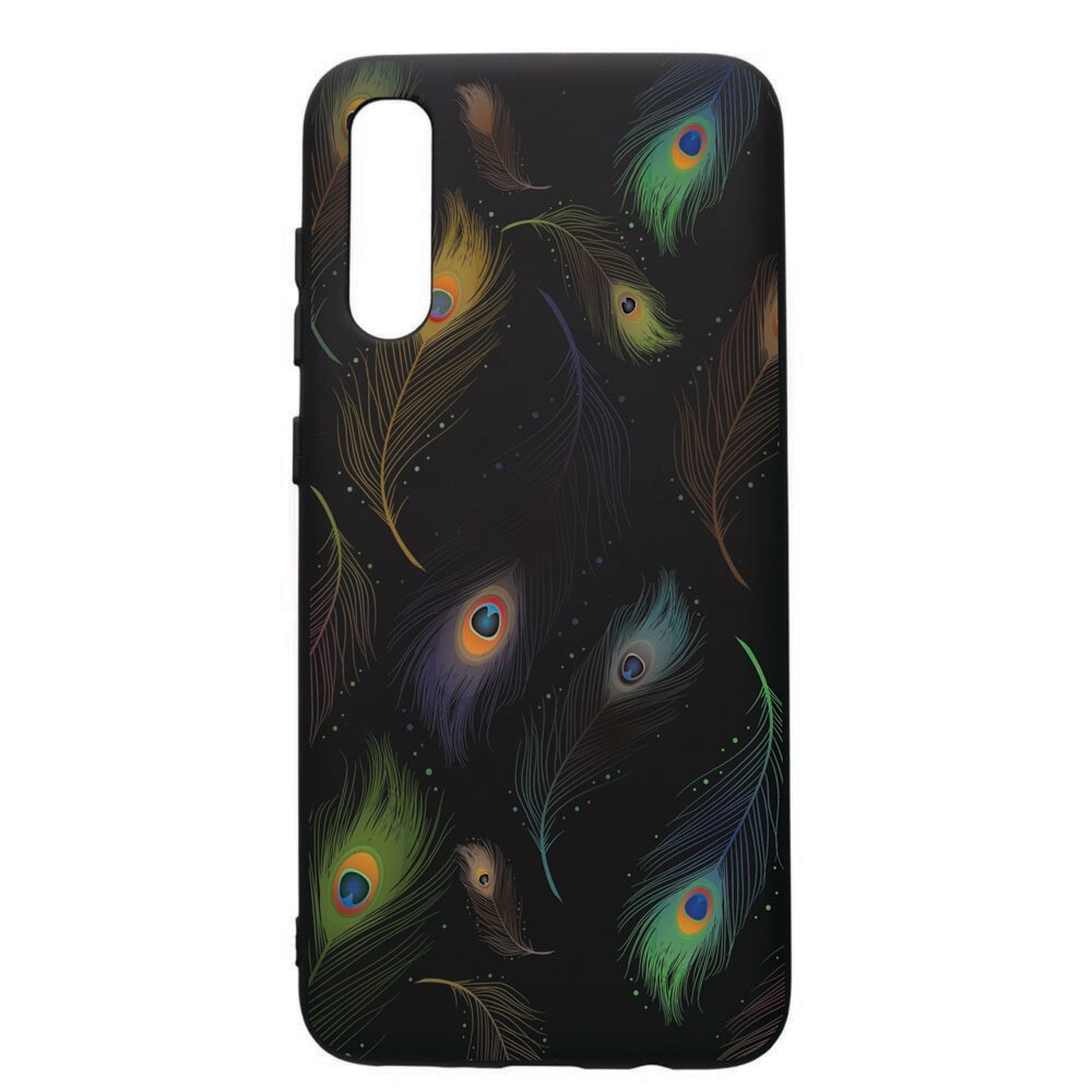 Husa de protectie Samsung Galaxy A70, Peacock, silicon, cu interiorul din material textil, protectie camera, PB152