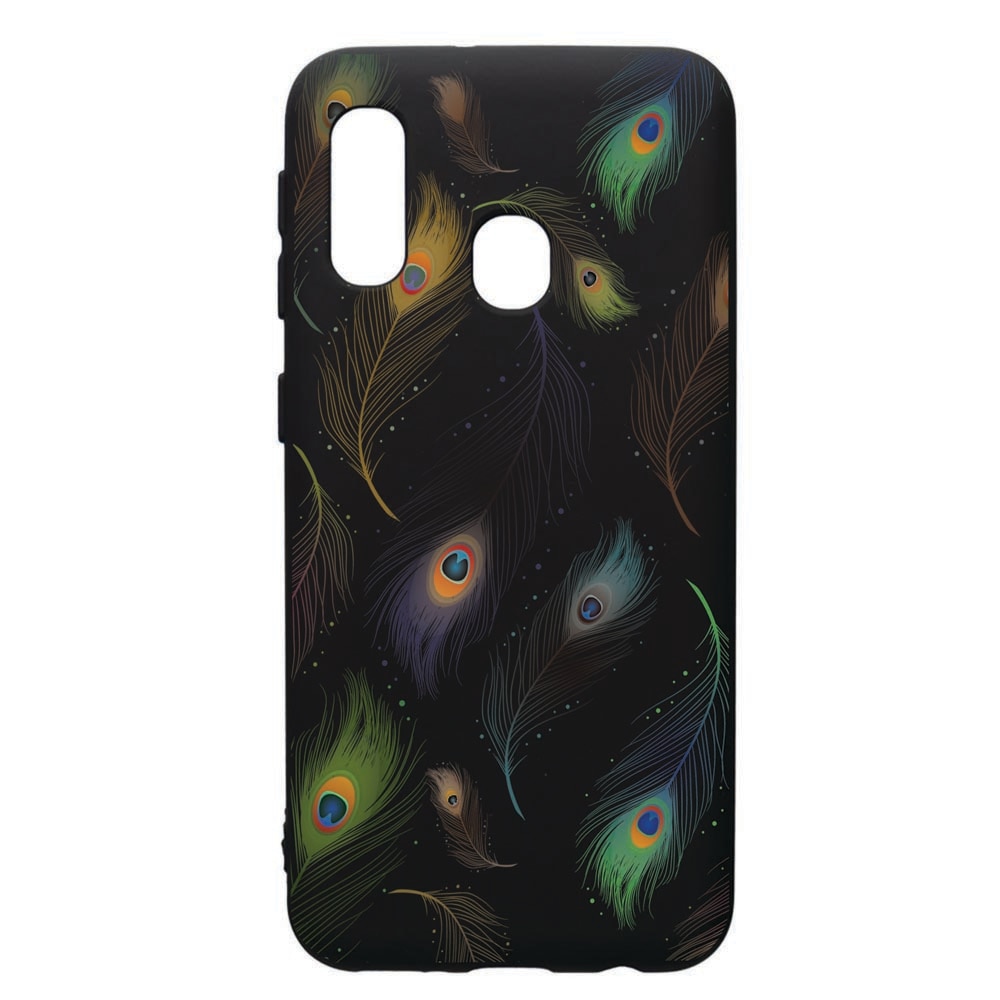 Husa de protectie Samsung Galaxy A20E, Peacock, silicon, cu interiorul din material textil, protectie camera, PB152