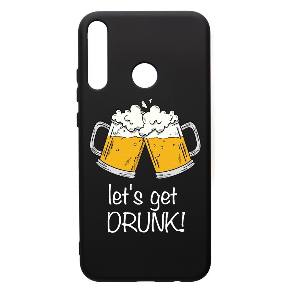 Husa de protectie Huawei P40 Lite E / Y7p, Lets Get Drunk, silicon, cu interiorul din material textil, protectie camera, PB170