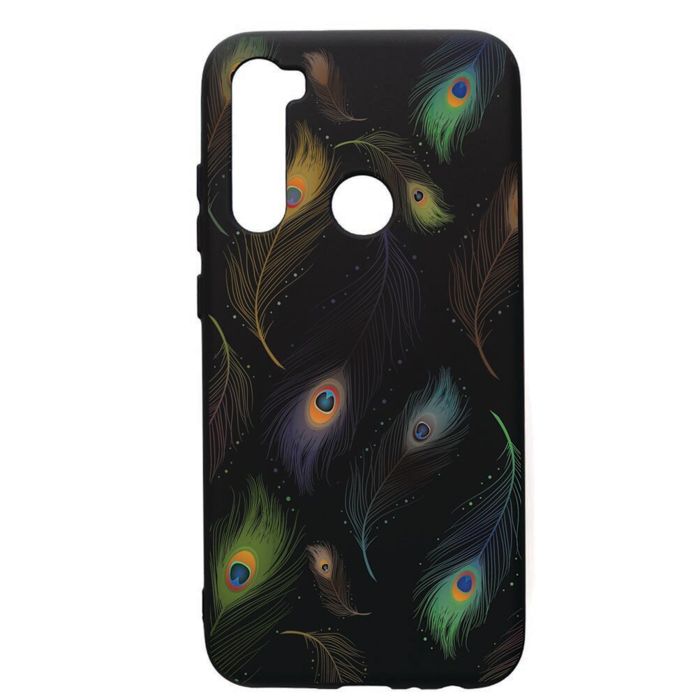 Husa de protectie Xiaomi Redmi Note 8, Peacock, silicon, cu interiorul din material textil, protectie camera, PB152