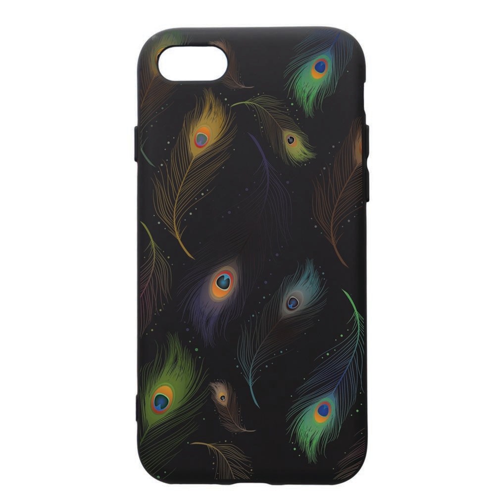 Husa de protectie Apple iPhone SE 2 / iPhone 8 / iPhone 7, Peacock, silicon, cu interiorul din material textil, protectie camera, PB152