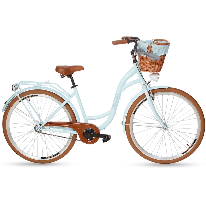 Goetze®® Colorus Női kerékpár 1 fokozat 28″ kerék 18” váz 155-185 cm magassag Kék/Barna