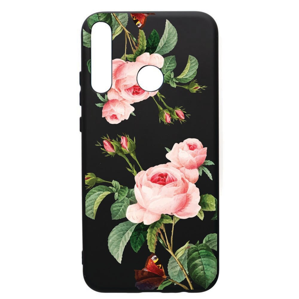 Husa de protectie Huawei P40 Lite E / Y7p, Rose, silicon, cu interiorul din material textil, protectie camera, PB172