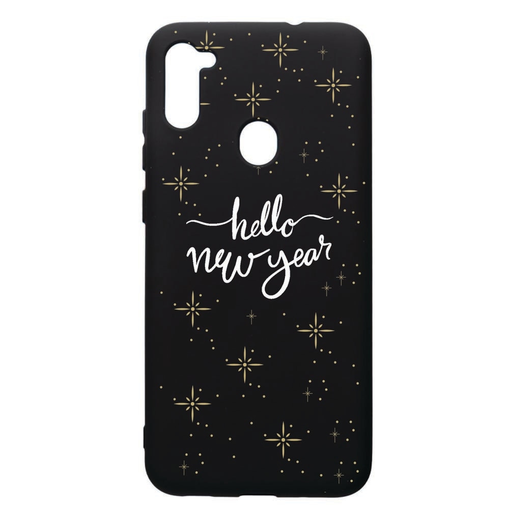 Husa de protectie Samsung Galaxy A11, Hello New Year, silicon, cu interiorul din material textil, protectie camera, PB173