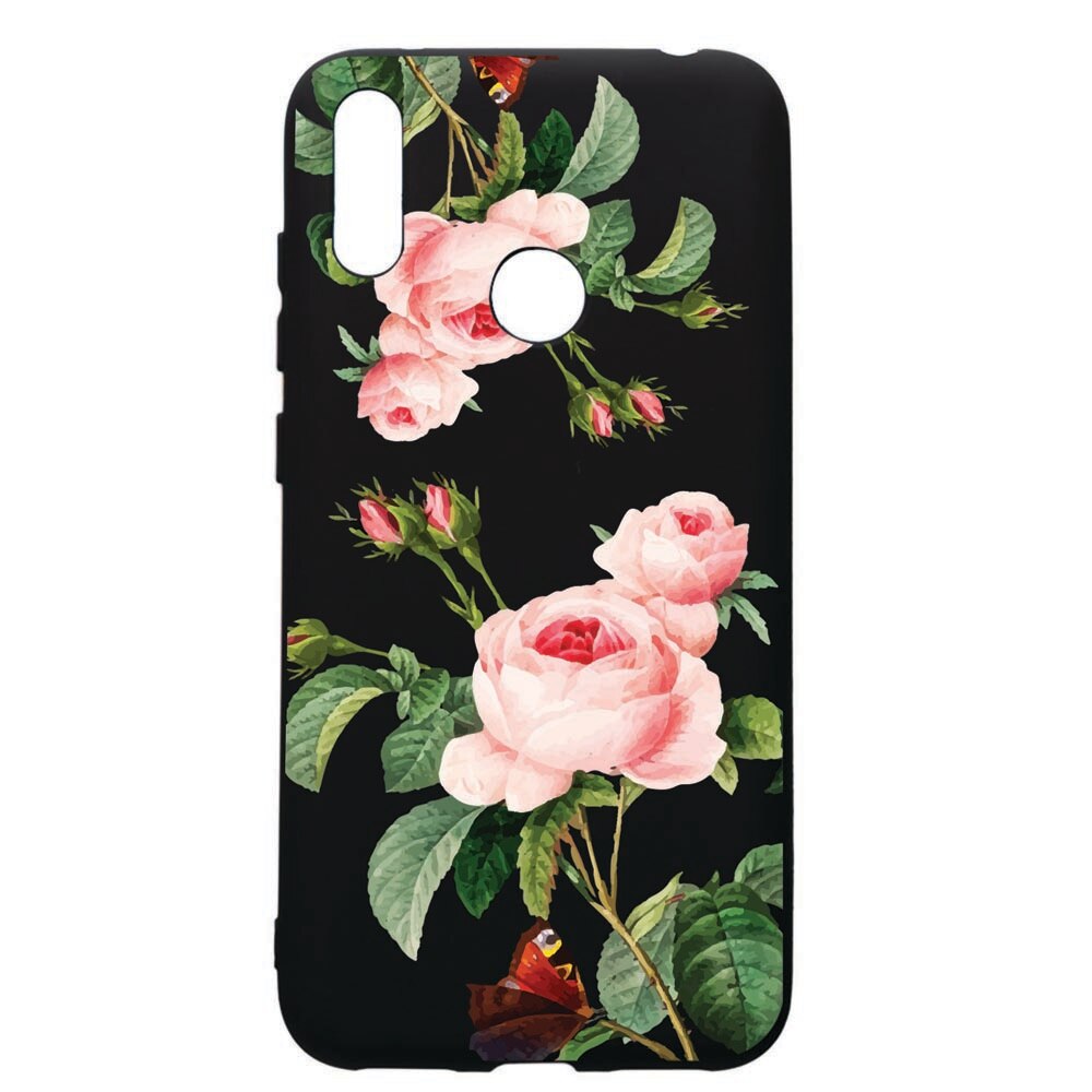 Husa de protectie Huawei Y7 2019, Rose, silicon, cu interiorul din material textil, protectie camera, PB172