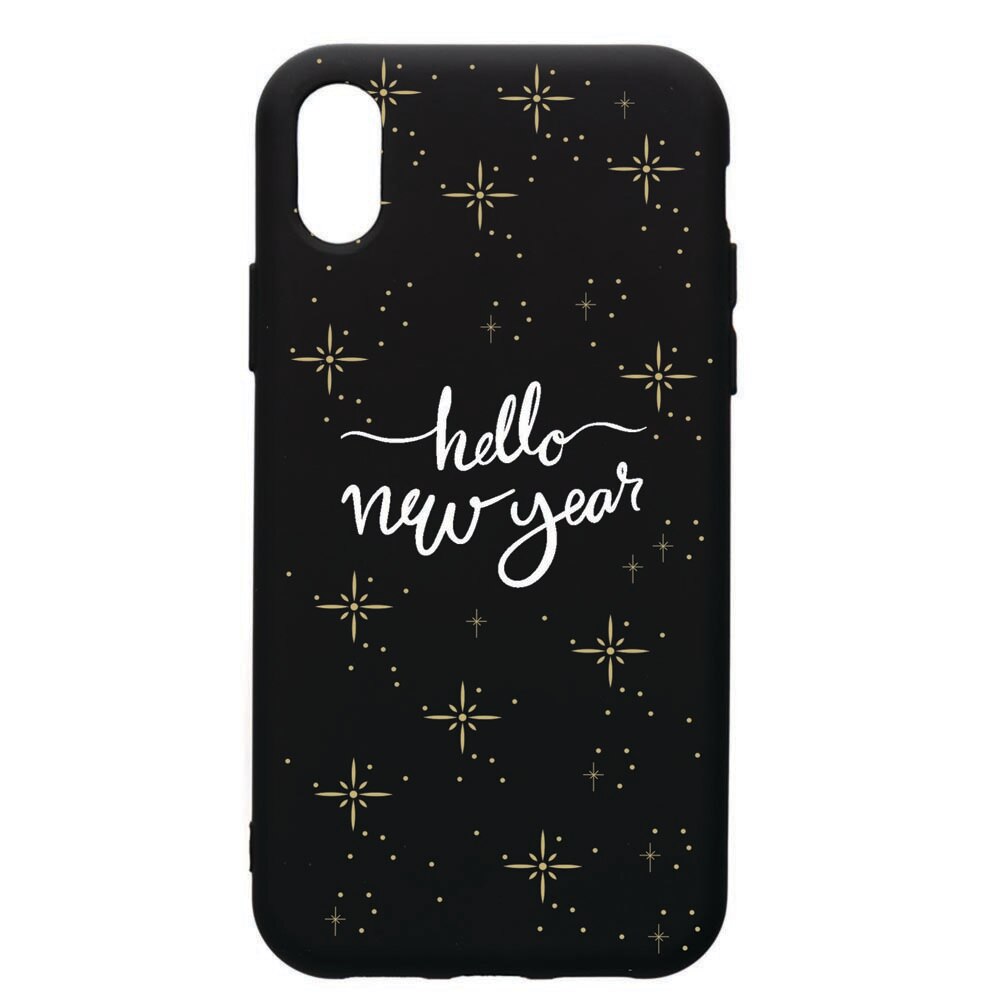 Husa de protectie Apple iPhone XR, Hello New Year, silicon, cu interiorul din material textil, protectie camera, PB173