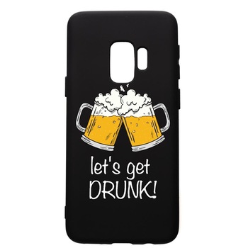 Husa de protectie Samsung Galaxy S9, Lets Get Drunk, silicon, cu interiorul din material textil, protectie camera, PB170 Husa de protectie Samsung Galaxy S9, Lets Get Drunk, silicon, cu interiorul din material textil, protectie camera, PB170
