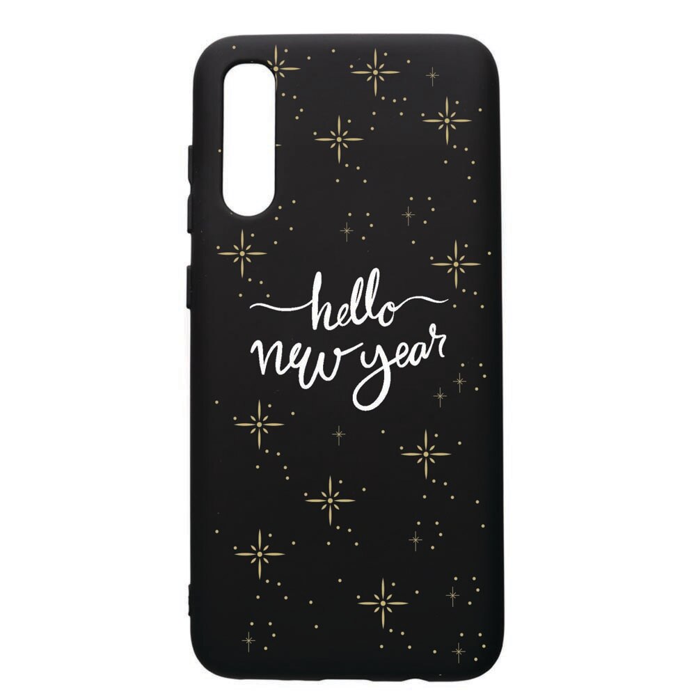 Husa de protectie Samsung Galaxy A50, Hello New Year, silicon, cu interiorul din material textil, protectie camera, PB173