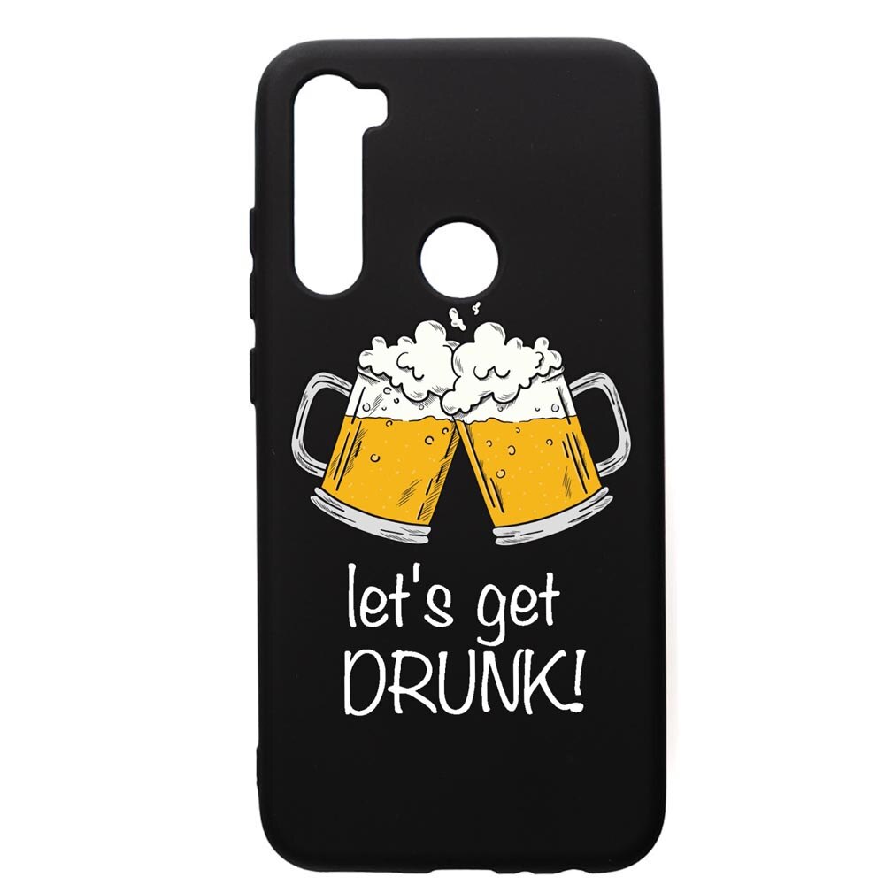 Husa de protectie Xiaomi Redmi Note 8, Lets Get Drunk, silicon, cu interiorul din material textil, protectie camera, PB170