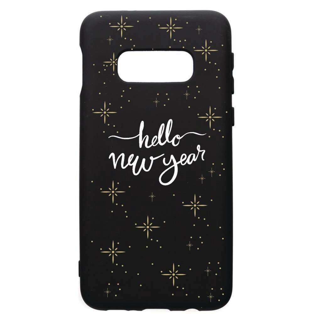 Husa de protectie Samsung Galaxy S10E, Hello New Year, silicon, cu interiorul din material textil, protectie camera, PB173